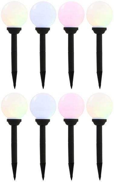 vidaXL Außen-Solarlampen 8 Stk. LED Kugel 15 cm RGB 277125