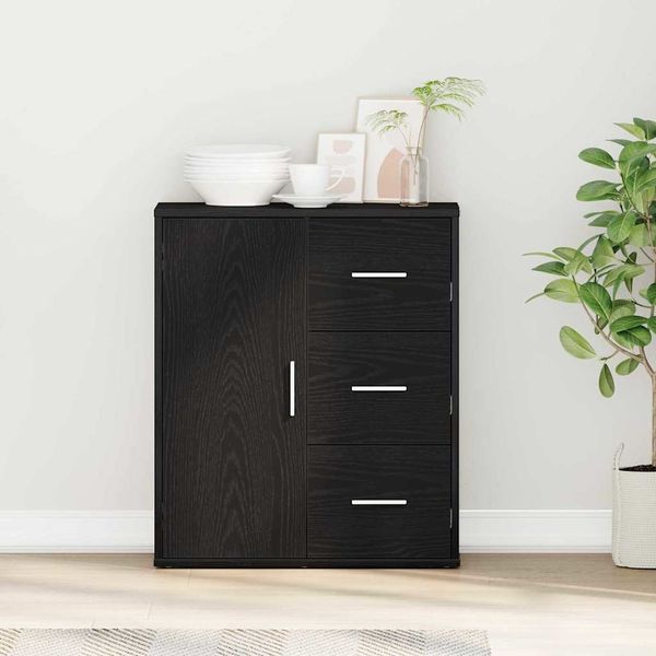vidaXL Sideboard Schwarz Eichen-Optik 60 x 31 x 70 cm Holzwerkstoff 871407