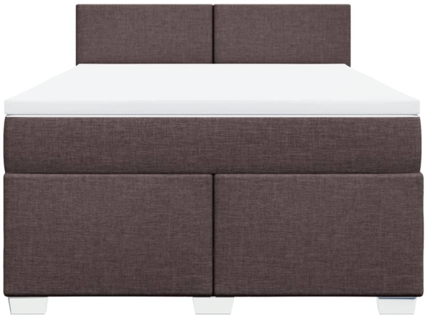 vidaXL Boxspringbett mit Matratze Dunkelbraun 140x200 cm Stoff 3285907 Bild 3