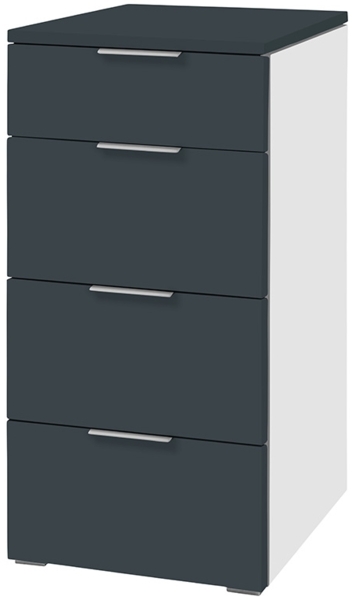 Hasena Kommode Quatro weiss Anthrazit montiert Bild 1