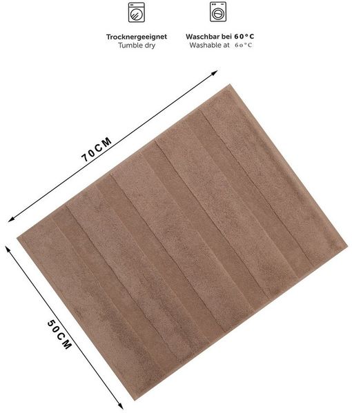 Betz Badematte Badvorleger Deluxe 50x70 cm Farbe Mokka, nicht beschichtet, beidseitig nutzbar, Baumwolle, besonders dick