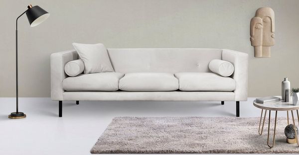 Guido Maria Kretschmer Home&Living 3-Sitzer Lillibeth Designsofa mit Wellenunterfederung, Maße B/T/H: 218/74/83 cm, Zierkissen als Wendekissen, Bezug Samtoptik oder Cord