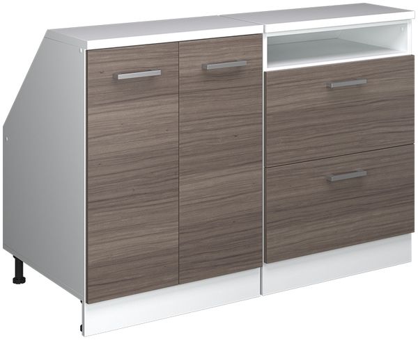 Küchenschrank für Dachschrägen R-Line Edelgrau 120 cm 2er Set Schrankkorpuss 60 cm Tiefe Vicco