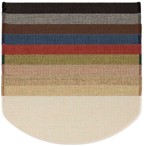 Karat Stufenmatte Sisal Urban, Stufenschutz, viele Farben, Matte, Halbrund, mit stabilem Klebewinkel