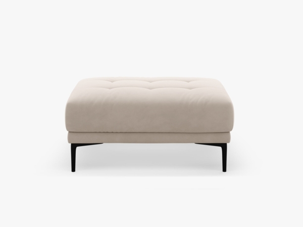 Micadoni Hocker Bemy Groß 1-Sitzer Samt Beige