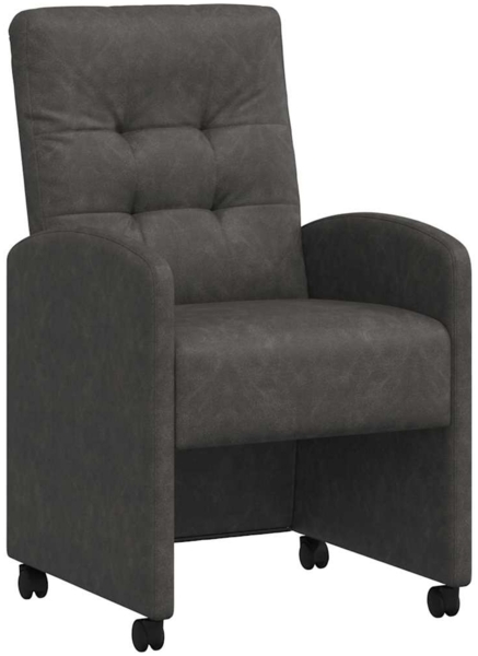 vidaXL Esszimmerstühle mit Rollen 2 pcs Schwarz 58 x 67 x 97 cm 42017892