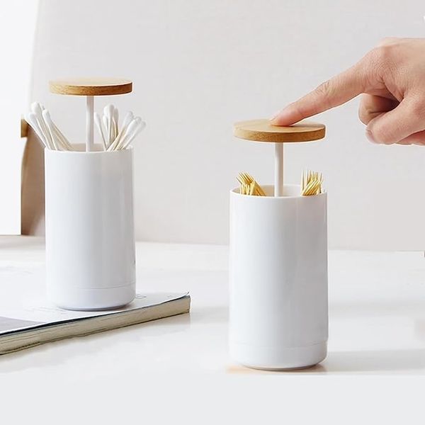 ABC Aufbewahrungsbox, beige, Baumwolle / Holz, 10 x 10 x 10 cm