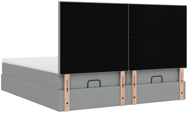 vidaXL Ottoman-Bett mit Matratzen & LEDs Hellgrau 180x200 cm Stoff 3314520 Bild 10