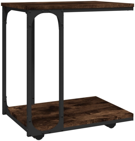 vidaXL Beistelltisch mit Rollen Räuchereiche 50x35x55,5 cm 825809 Bild 5