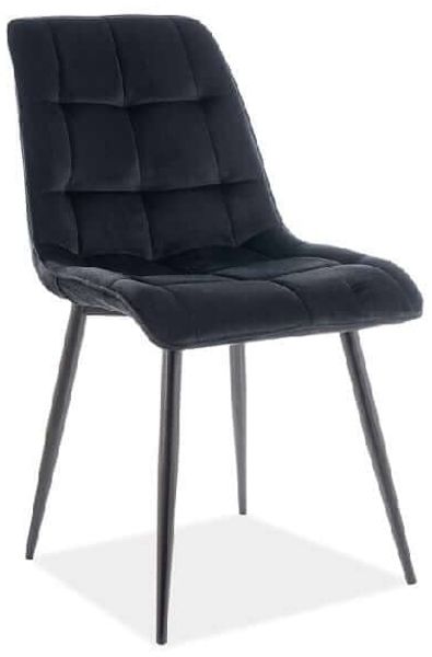 Esszimmerstuhl Esszimmer Chic für moderne - Samtstoff - schwarz
