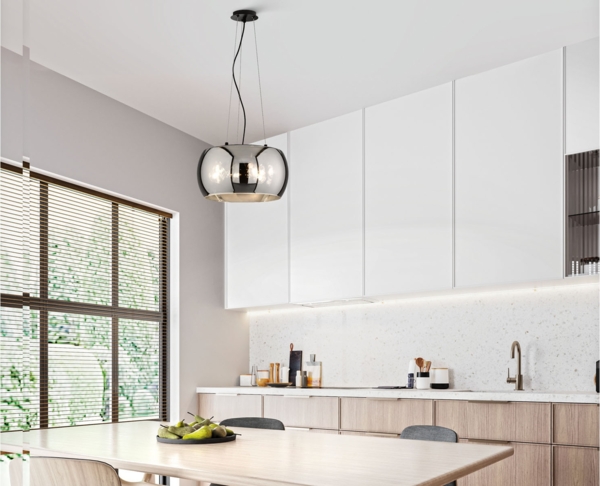 LED Pendelleuchte 3-flammig rund aus Rauchglas Industrial, Ø 40cm Bild 6