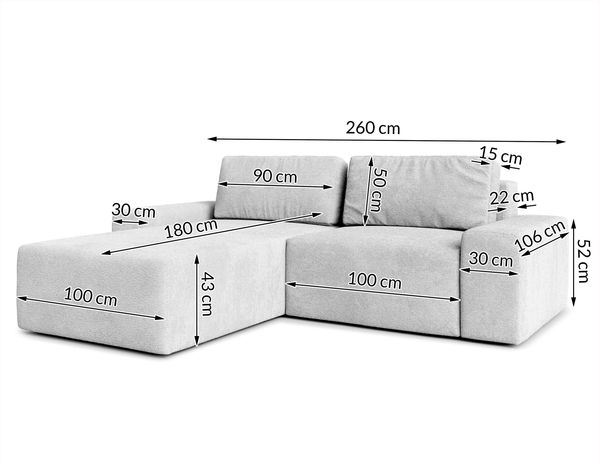 AX LIVING Sofa L Form Arkleton Ecksofa Modern Beige 260cm – Stil & Komfort L Bild 2