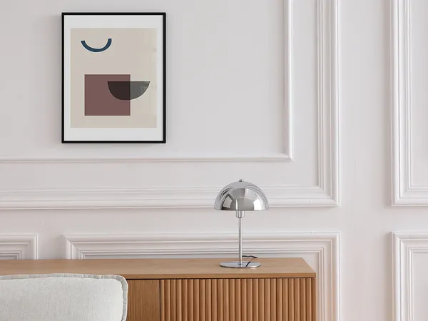 Vente-unique - ONTARIO Table lamp Metall Silberfarben - B 20 cm x H 30 cm x L 20 cm