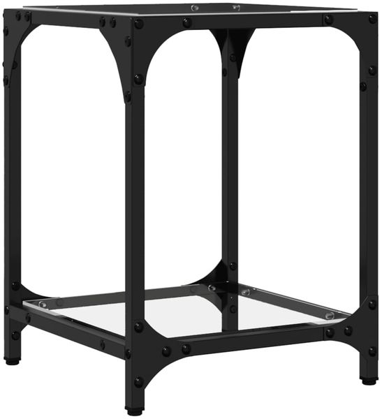 vidaXL Couchtisch mit Glasplatte Transparent 30x30x40 cm Stahl 845954 Bild 6