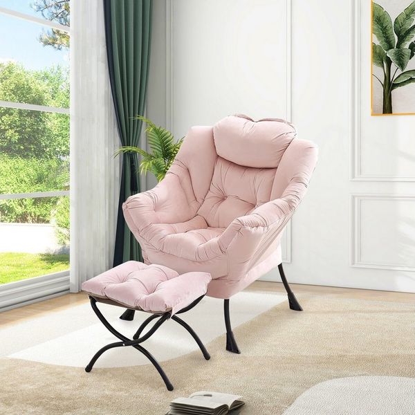 GarveeMore Ohrensessel Relaxsessel mit Hocker Ohrensessel Polstersessel Faulsesse