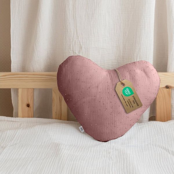 lilimaus Dekokissen Dekokissen Kinderzimmer - Kuschelkissen Herz & Stern in 12 Farben, Dekokissen Musselin Baumwolle für Kinderzimmer
