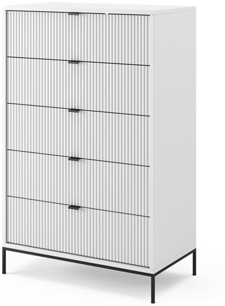 Kommode Eliza Weiß 76 x 120 cm mit 5 Schubladen Vicco