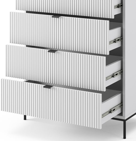 Kommode Eliza Weiß 76 x 120 cm mit 5 Schubladen Vicco Bild 6