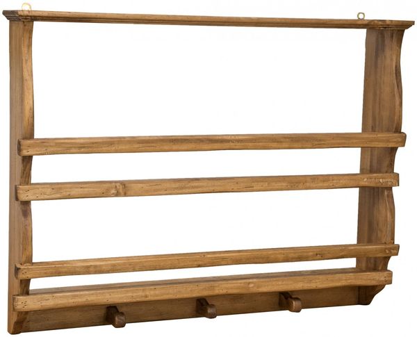 Biscottini Wandregal aus Holz 85,5 x 15 x 65,5 cm | Küchenregal für die Wand, natürliches Finish | Wandregal Made in Italy