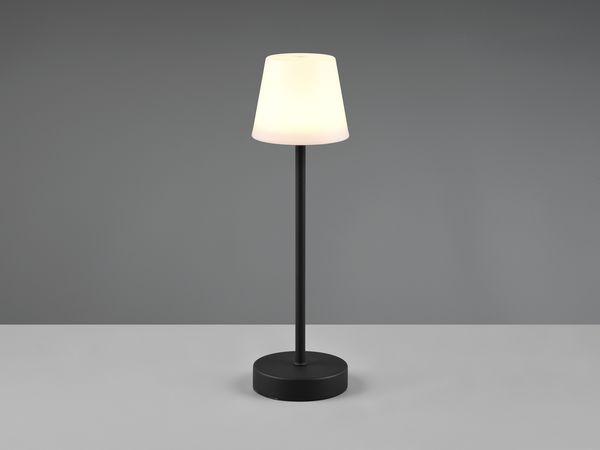 Akku Aussen Tischleuchte schwarz LED MARTINEZ Lampe USB Touch Dimmer ca. 39 cm