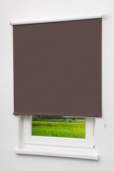 Lysel - Qualitätsrollo abdunkelnd dunkelbraun, (B x H) 93cm x 190cm in braun/dunkelbraun