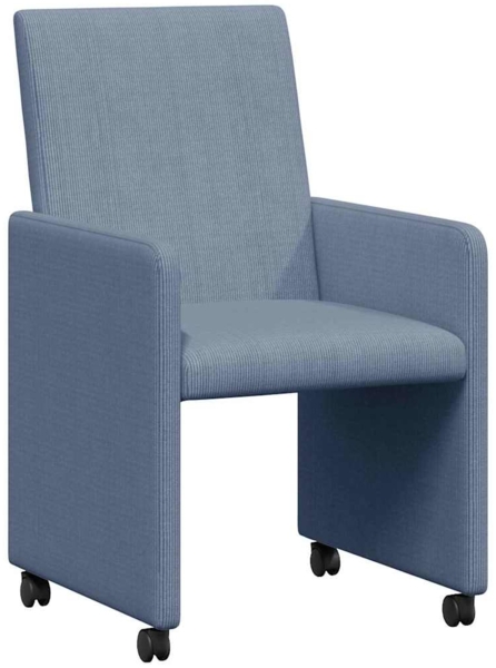 vidaXL Esszimmerstühle mit Rollen 2 pcs Blau 57 x 66 x 94 cm Cordstoff 42017804