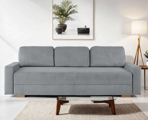 Home affaire 3-Sitzer SHERIDIAN Schlafsofa mit Bettkasten, in Feincord & Velvet, mit Wellenunterfederung, moderne Bezüge, B/H/T 225/94/80