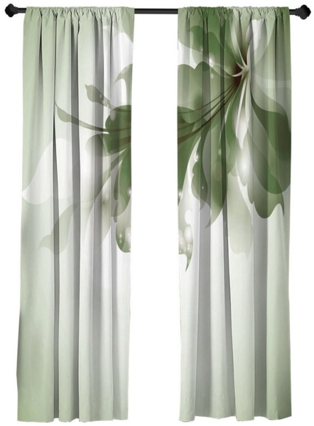 Abakuhaus Gardine Vorhang für Wohnzimmer Schlafzimmer Dekor, Microfaser, Abstrakt Abgestufte Blumenkunst