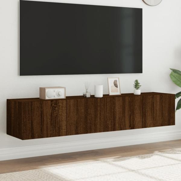 vidaXL TV-Wandschränke mit LED-Leuchten 2 Stk. Braun Eichen-Optik 837294