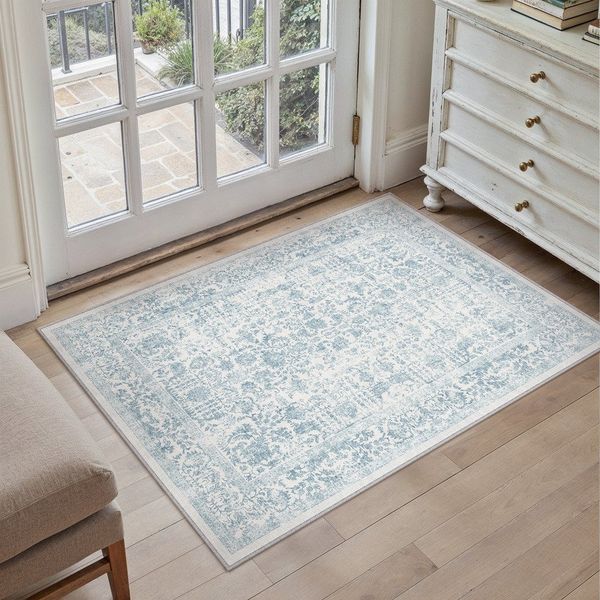 PURECOZY Teppich kurzflor, Wohnzimmerteppich, rutschfester Teppich, Vintage-Stil, rechteckig, Höhe: 6.1 mm, geeignet für verschiedene Innenräume, 180x60cm