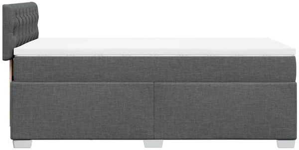 vidaXL Boxspringbett mit Matratze Dunkelgrau 100x200 cm Stoff 3285807 Bild 5