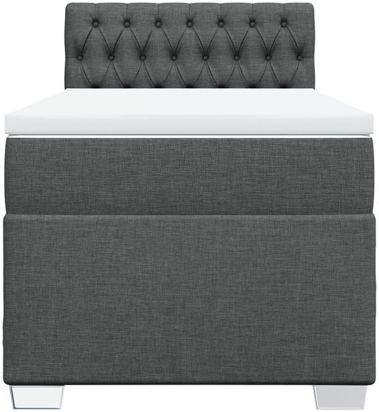 vidaXL Boxspringbett mit Matratze Dunkelgrau 100x200 cm Stoff 3285807 Bild 4
