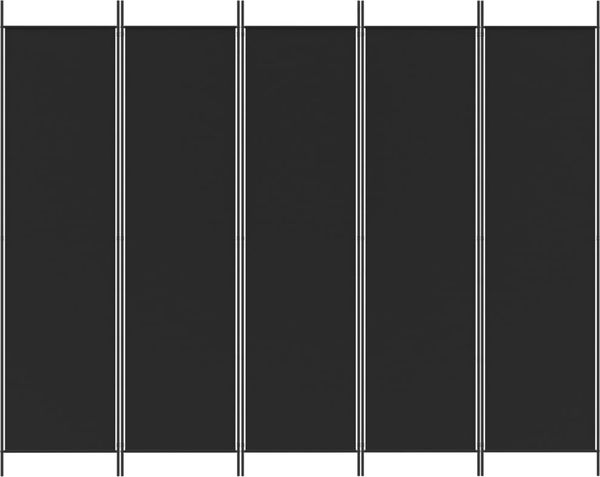 vidaXL 5-tlg. Paravent Schwarz 250x200 cm Stoff 350189 Bild 3