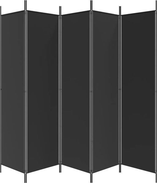 vidaXL 5-tlg. Paravent Schwarz 250x200 cm Stoff 350189 Bild 4