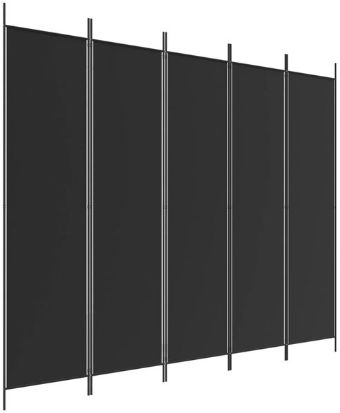 vidaXL 5-tlg. Paravent Schwarz 250x200 cm Stoff 350189 Bild 2