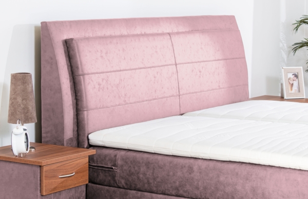 Meisterbetten Boxspringbett Like 160x220 in MS-Alt Rose, Matratzenbezug Nano, Ergoflex-Topper Bild 5