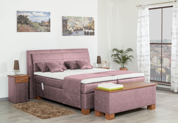 Meisterbetten Boxspringbett Like 160x220 in MS-Alt Rose, Matratzenbezug Nano, Ergoflex-Topper Bild 4