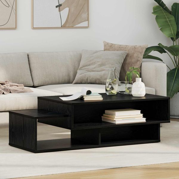 vidaXL Couchtisch Schwarz Eichen-Optik 105 x 50 x 32,5 cm 8000205