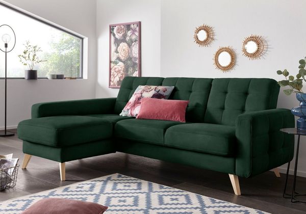 exxpo - sofa fashion Ecksofa Nappa, kompakt und komfortabel, bequem, zeitloses Design, L-Form, tolle Detailverarbeitung, inkl. Bettfunktion und Bettkasten