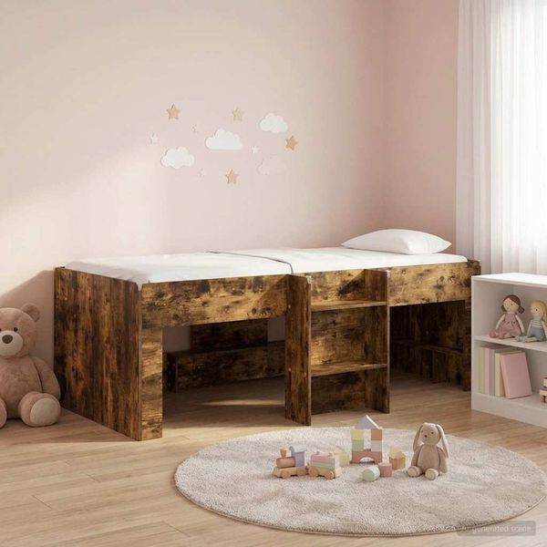 vidaXL Hochbett für Kinder 2 pcs Geräucherte Eiche 90 x 190 cm 3422583