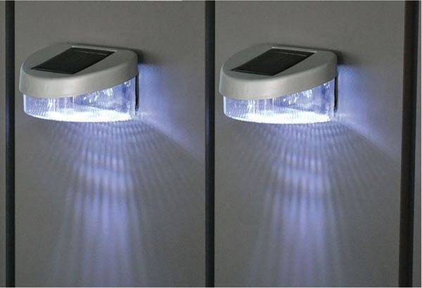 Zaun Solarlichter 2er-Set Gartenlicht Gartenzaun Gartenlampe Licht Leuchte
