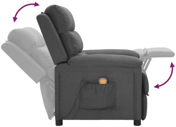 vidaXL Massagesessel Dunkelgrau Stoff [342352] Bild 8