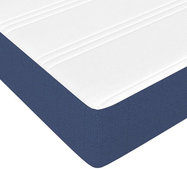 vidaXL Boxspringbett mit Matratze Blau 90x190 cm Stoff 3144488 Bild 8