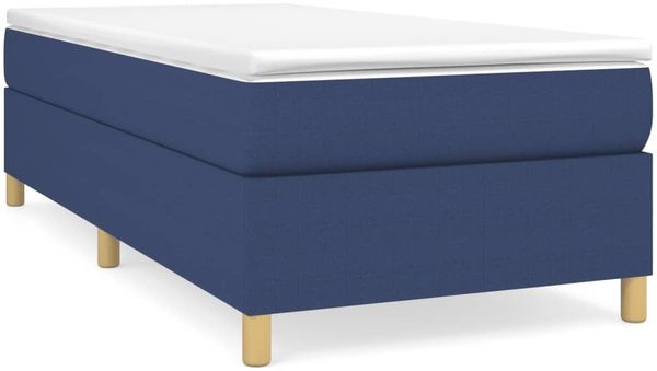 vidaXL Boxspringbett mit Matratze Blau 90x190 cm Stoff 3144488 Bild 2
