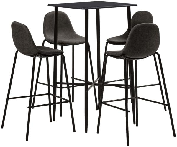 vidaXL 5-tlg. Bar-Set Stoff Dunkelgrau 279956