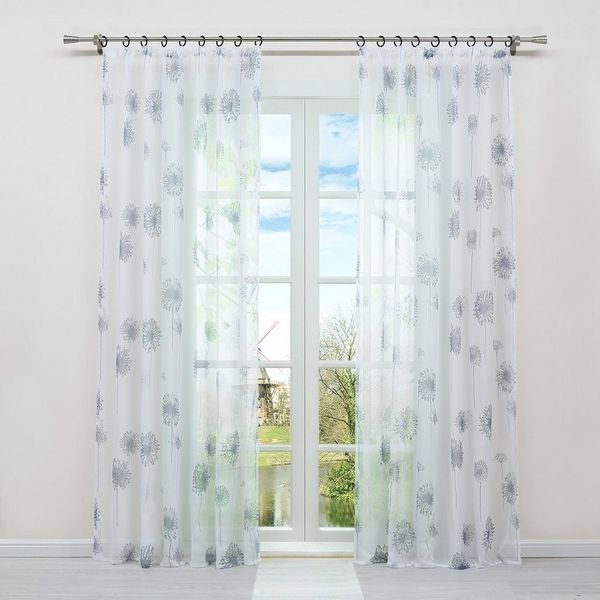 Joyswahl Vorhang Löwenzahn (1 St), Kräuselband, transparent, Mikrofaserqualität, Pusteblumen Muster, Voile Schal, H/B 175/140 cm