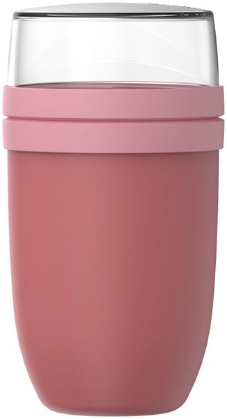 Mepal - Müslibecher xl Ellipse - Müslibecher To Go - Joghurtbecher To Go - Unterteilung für Joghurt & Müsli - Geeignet für Gefrierschrank, Mikrowelle & Spülmaschine - 750 + 300 ml - Vivid mauve