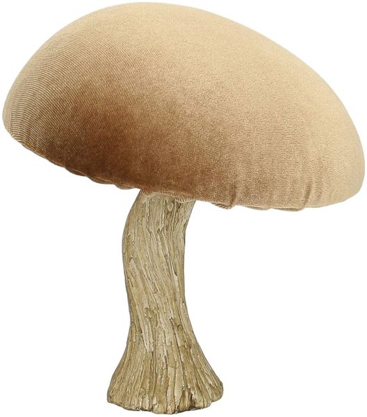 Dekoria Deko-Figur Velvet Mushroom 17 cm caramel
