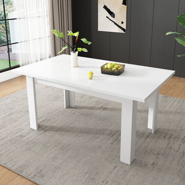Esstisch mit Stauraum 120x70x75 cm, Weiß, MDF, mit klappbarer Platte & Aufbewahrungsfach