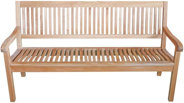 Premium Teak Gartenbank Kingsbury Teakbank Parkbank Armlehnen nachhaltig 180cm